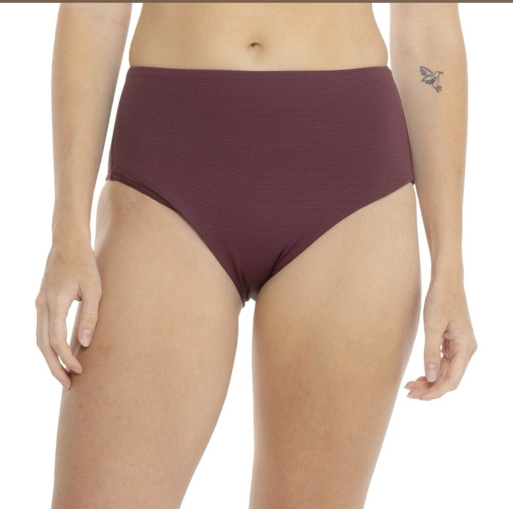 Spanx Pique Shaping Cheeky bikini Bottoms Hi Rise mulberry Size Small NWT $98